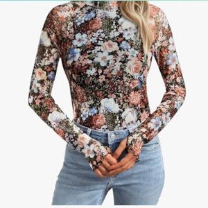 Floral Long Sleeve Women's Top - Multicolor